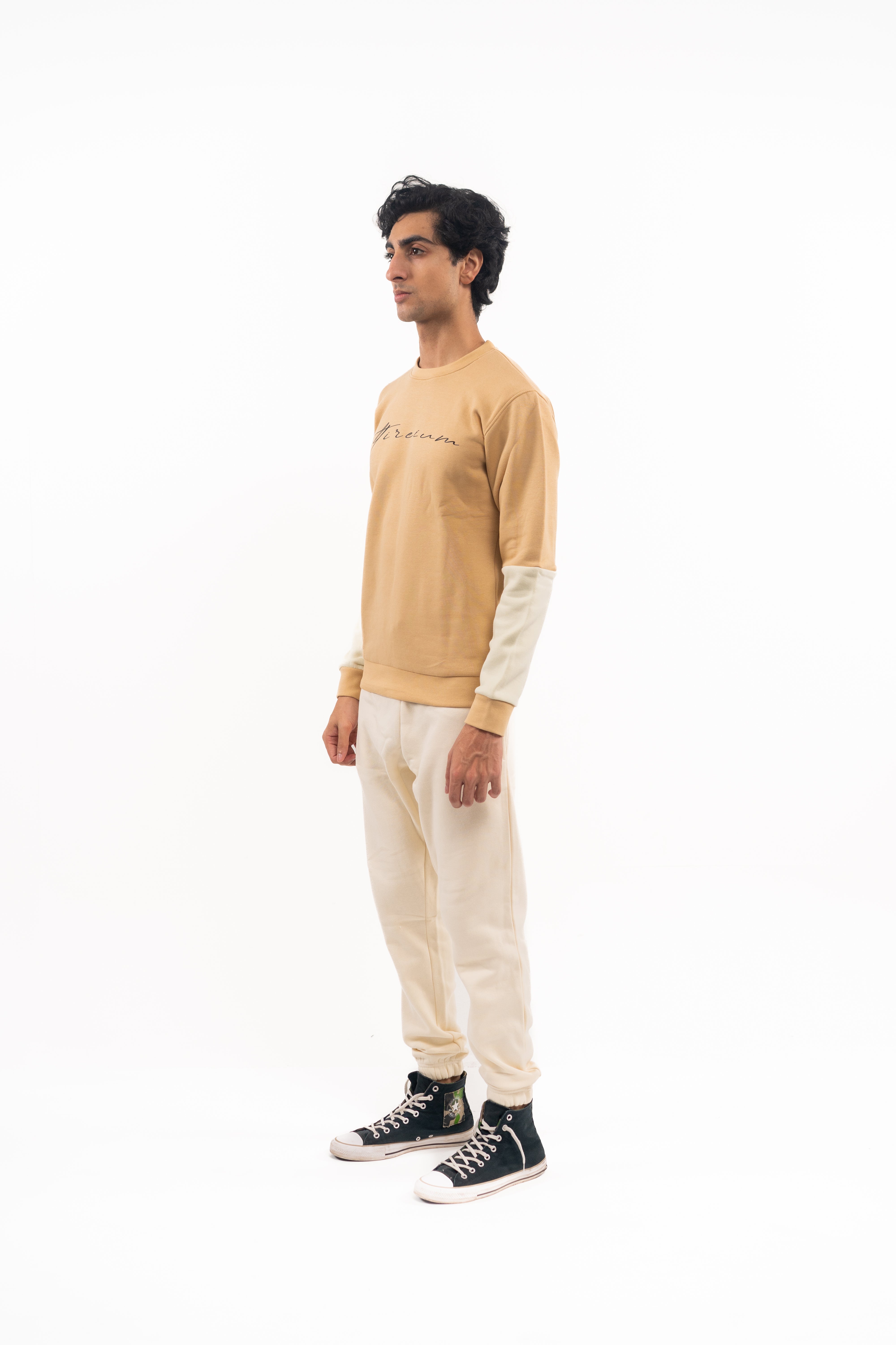 Nude Two-Tone Sleeve Sweatshirt