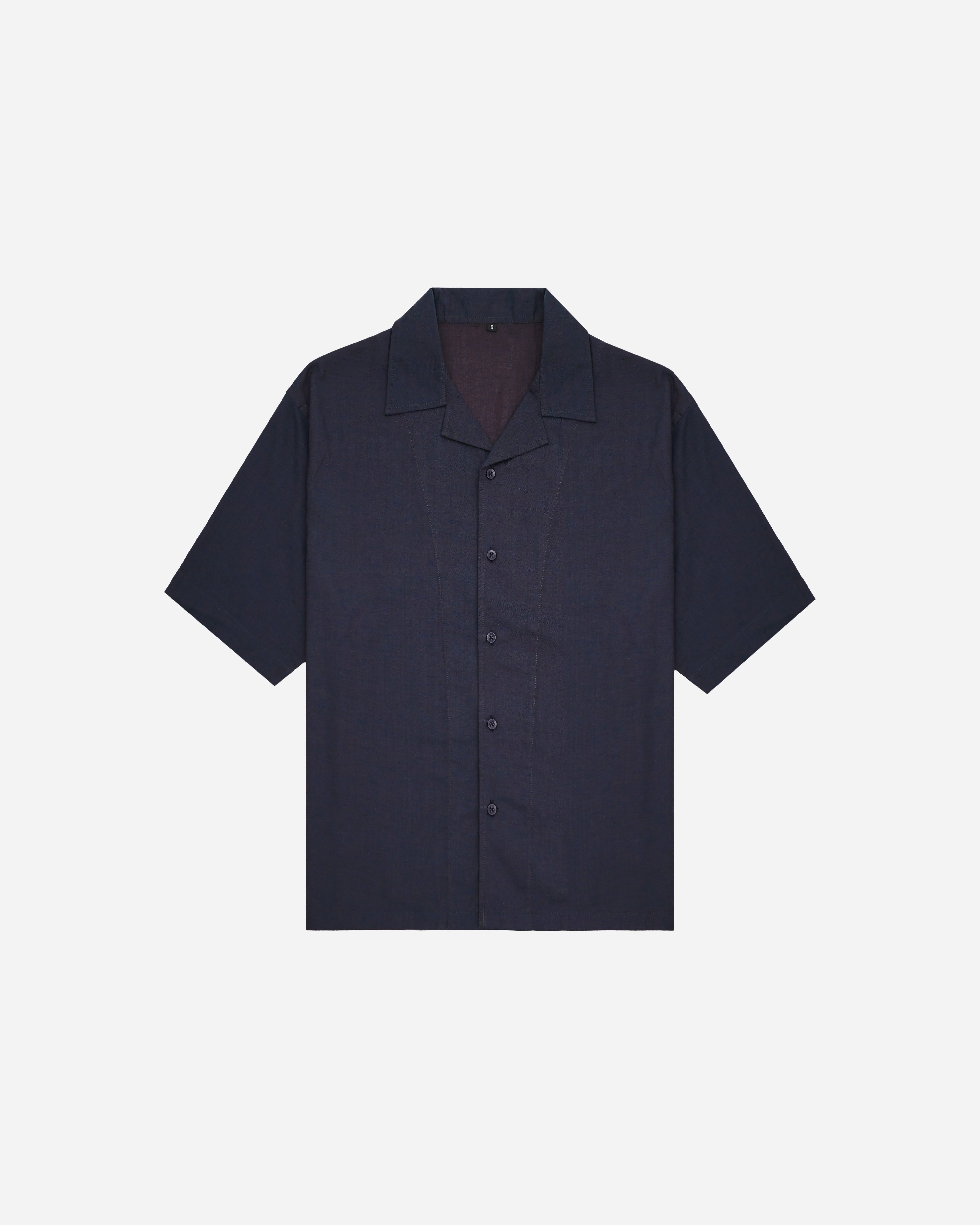 Navy Black Two-Tone Half Sleeve Oversized Shirt
