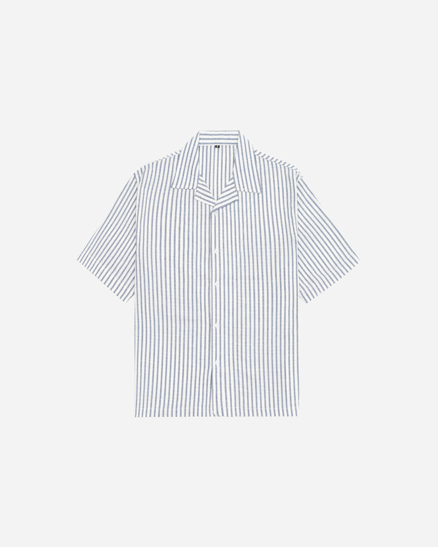 Striped Linen Blend  Half Sleeve Oversized Shirt