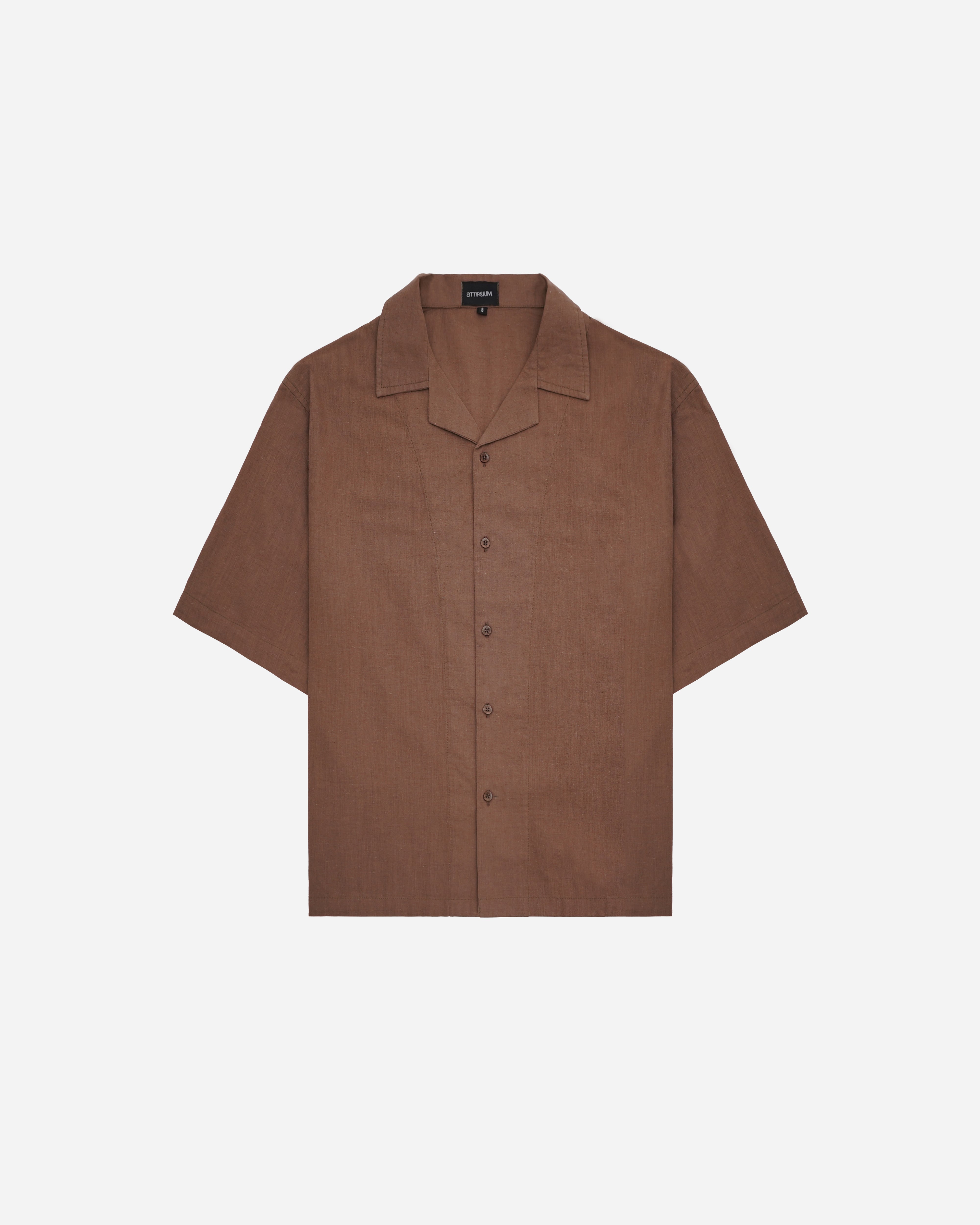 Earth Brown Half Sleeve Oversized Shirt