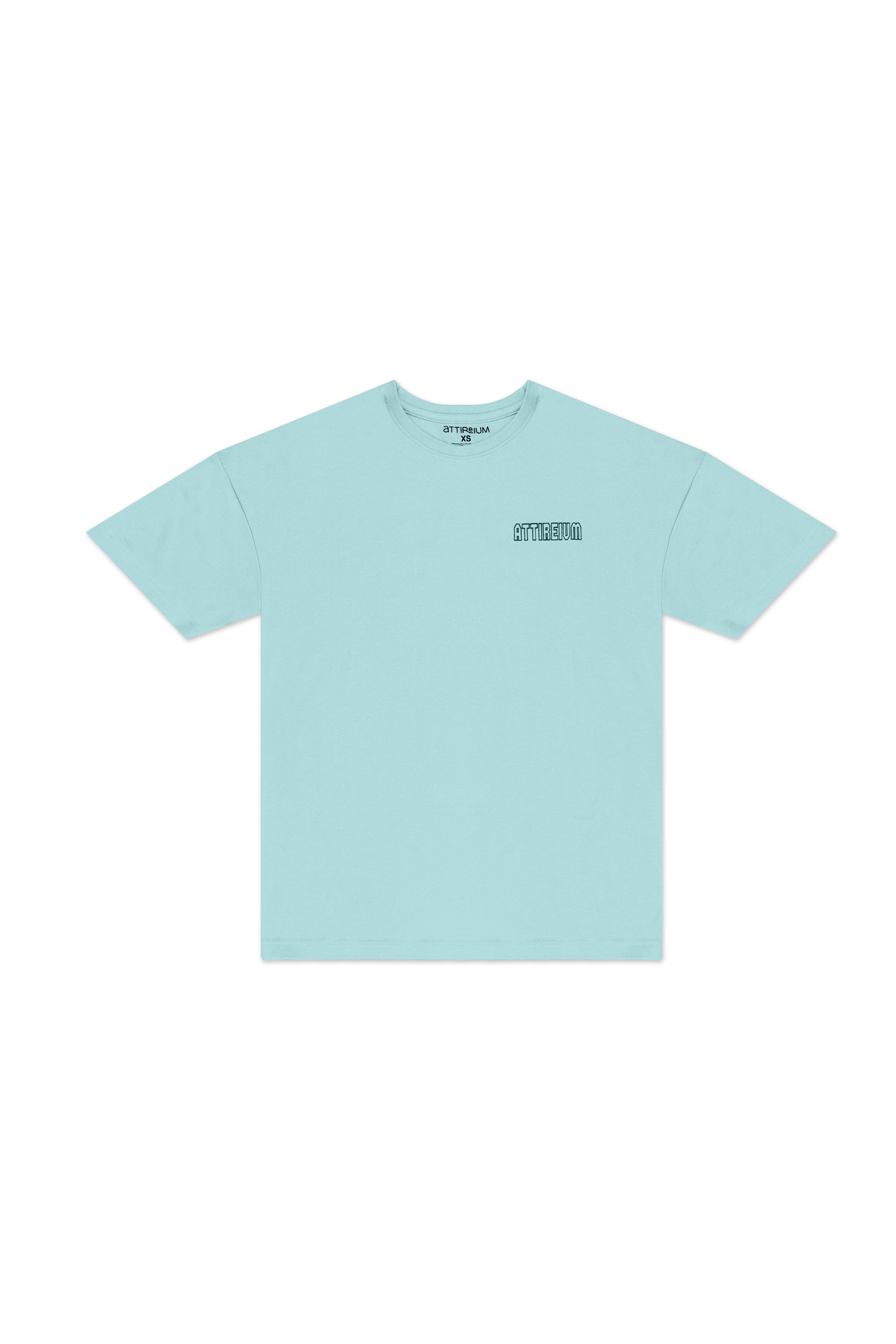 Oversized Aqua Frost Bold Spirit Graphic