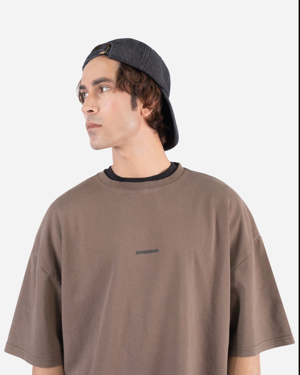 Chocolate Torte – Acid Wash Oversized T-Shirt - Attireium