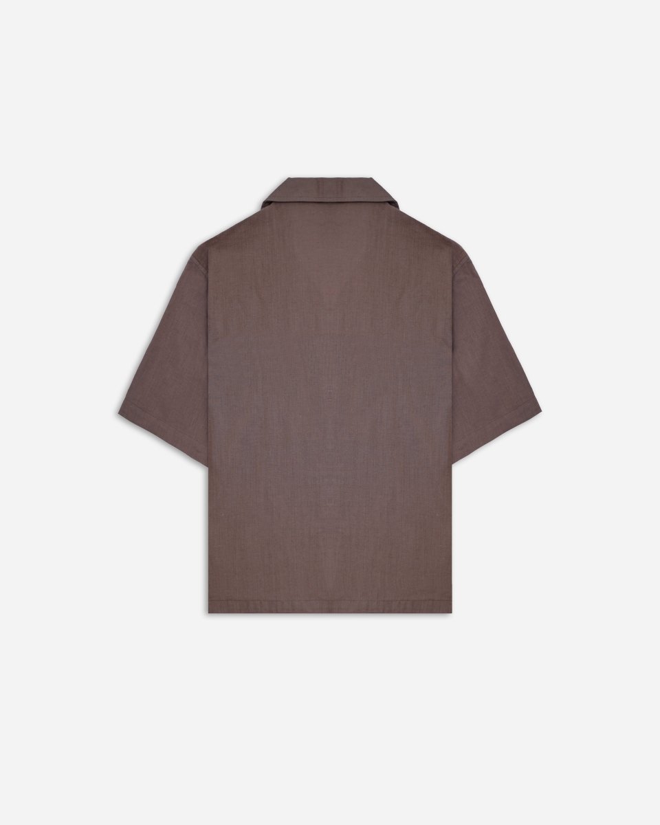 Earth Brown Half Sleeve Oversized Shirt - Attireium