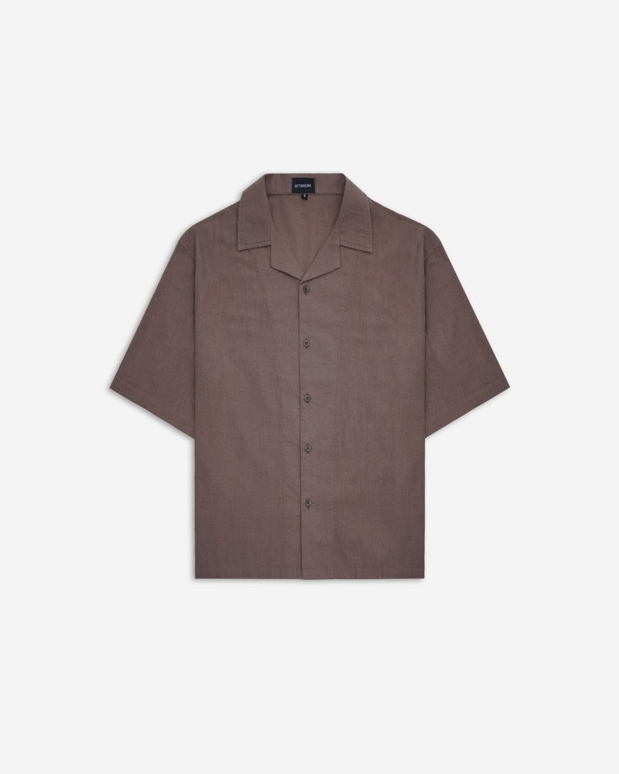 Earth Brown Half Sleeve Oversized Shirt