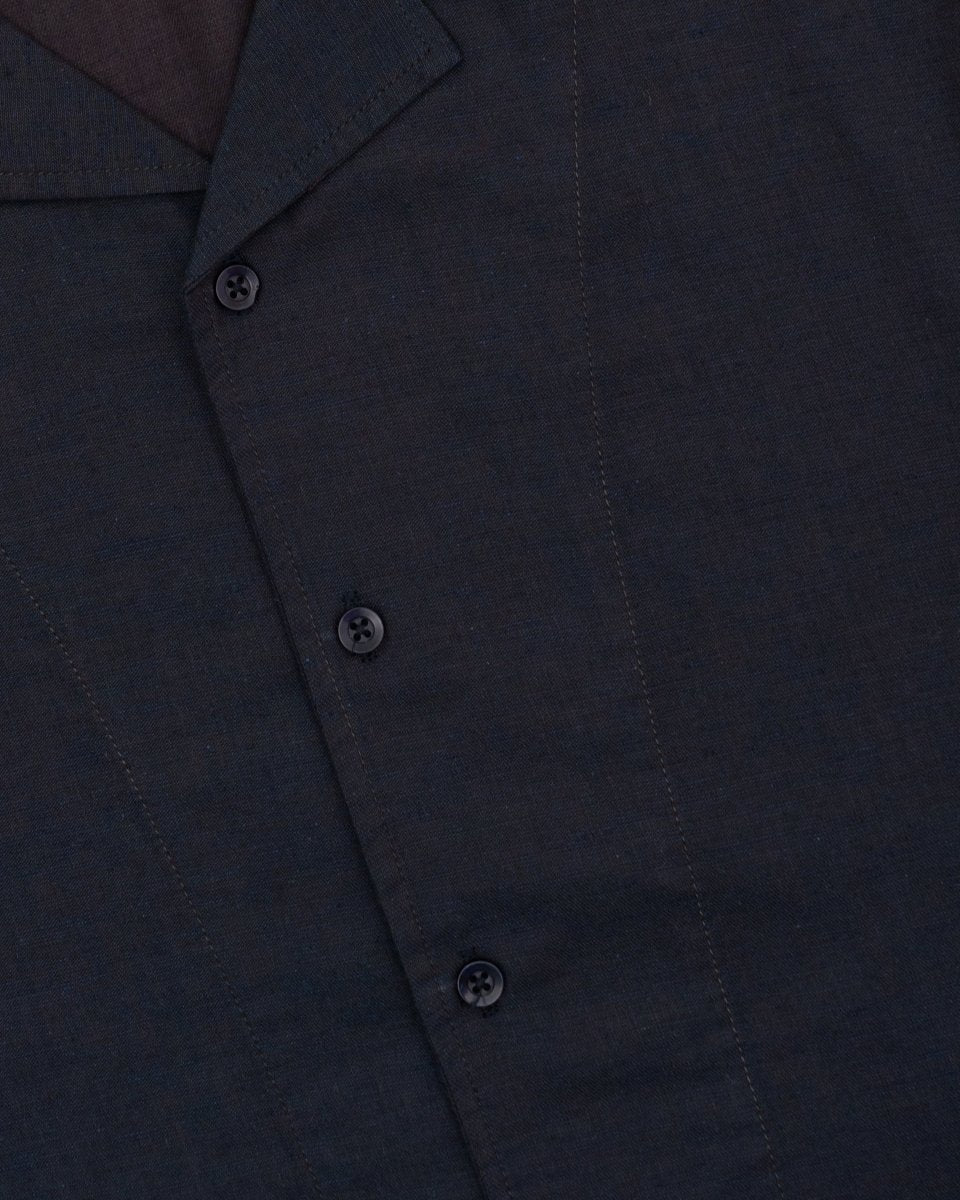Navy Black Two-Tone Half Sleeve Oversized Shirt - Attireium