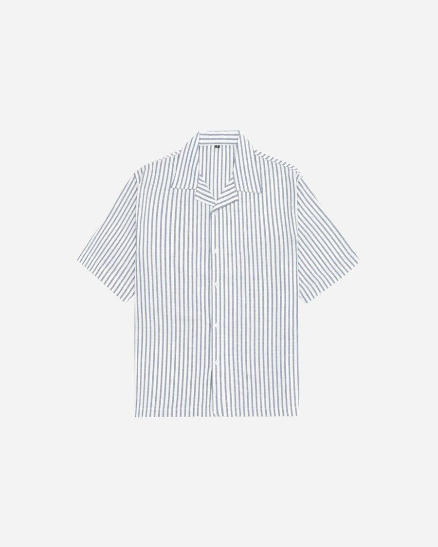 Striped Linen Blend  Half Sleeve Oversized Shirt
